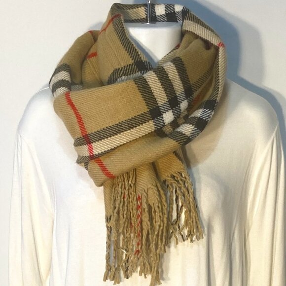 Plaid Reversible Oversized Scarf Old Money Quiet Luxury Academia Heritage Preppy - Picture 2 of 6